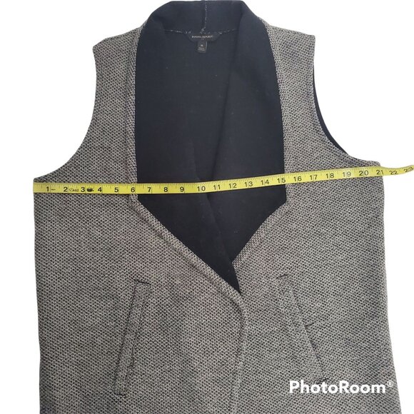 Banana Republic Women's Faux Tweed Open Front With Pockets Vest Gray Size Medium - Picture 9 of 10